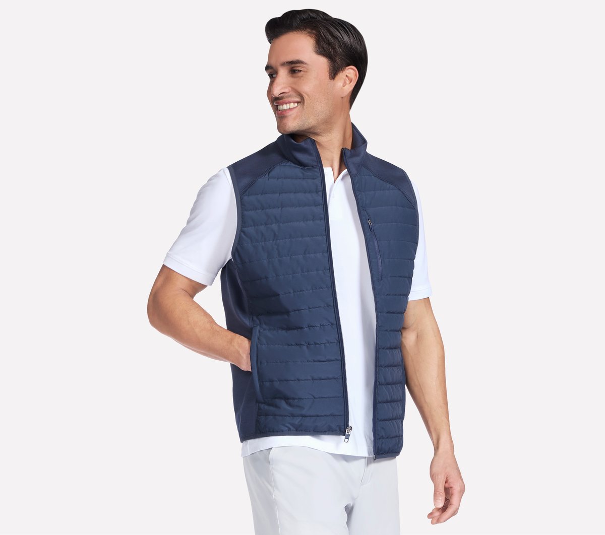 Men Skechers GO SHIELD Cozy Fit Hybrid Vest | Skechers Men