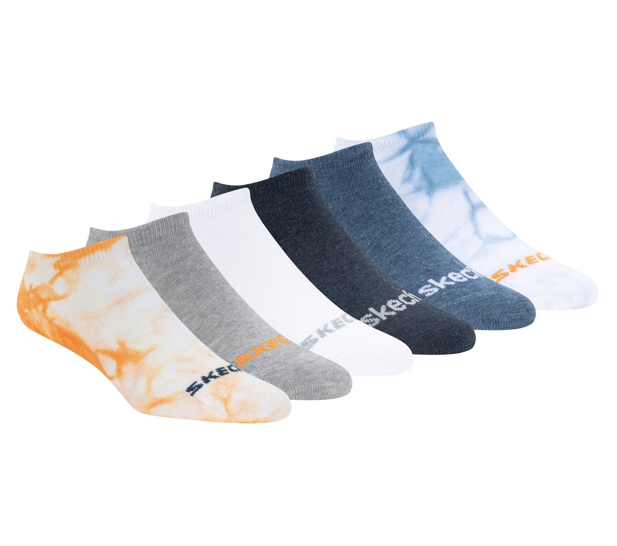 Kids|Clothing Skechers Cotton Tie-Dye No-Show Socks - 6 Pack | Skechers Kids|Clothing