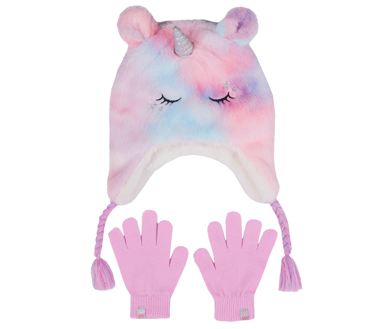 Kids|Clothing Skechers Cold Weather Plush Tie-Dye Unicorn Hat Set | Skechers Kids|Clothing
