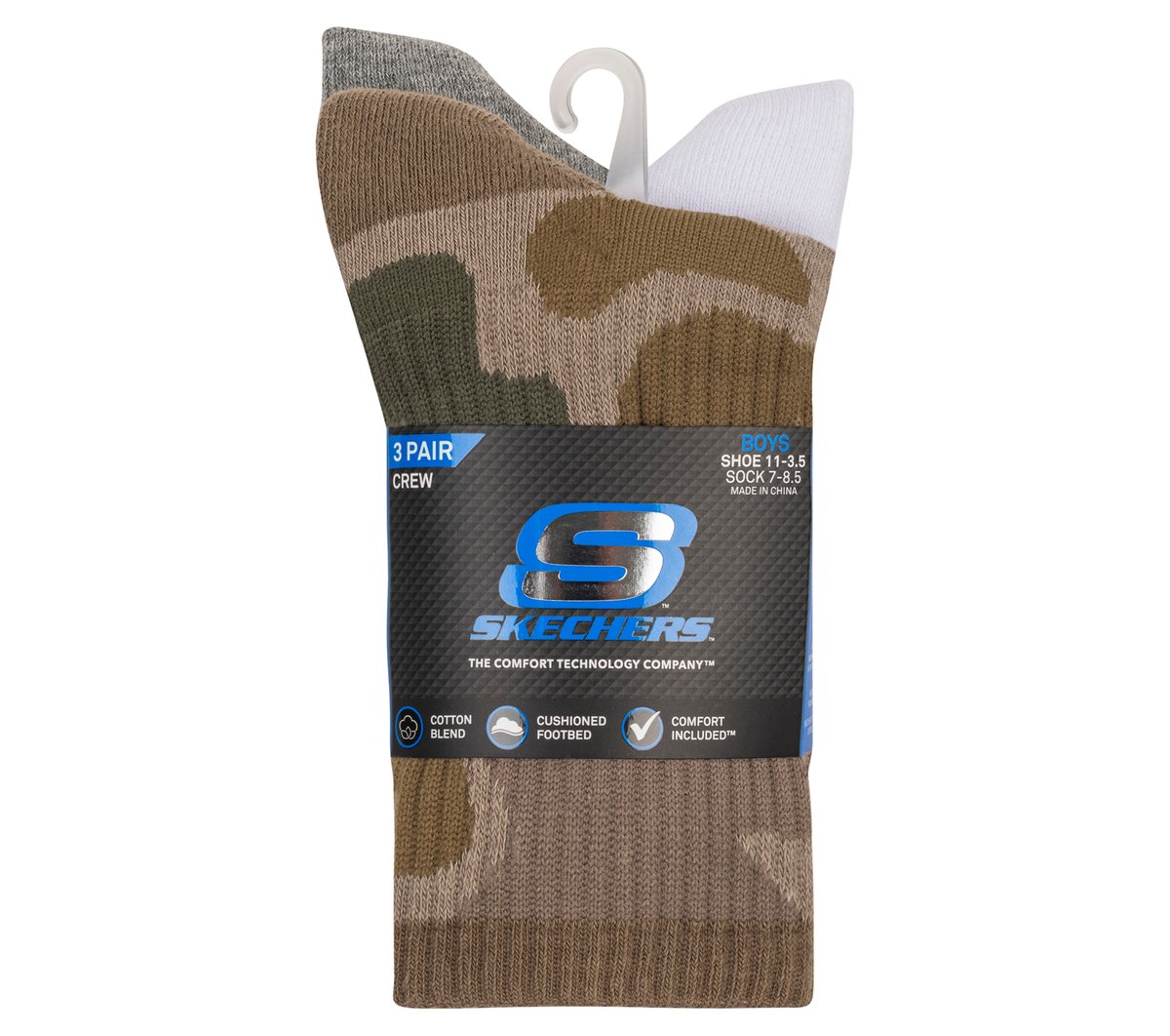 Clothing Skechers 3 Pack Boys' Crew Camo Socks | Skechers Clothing