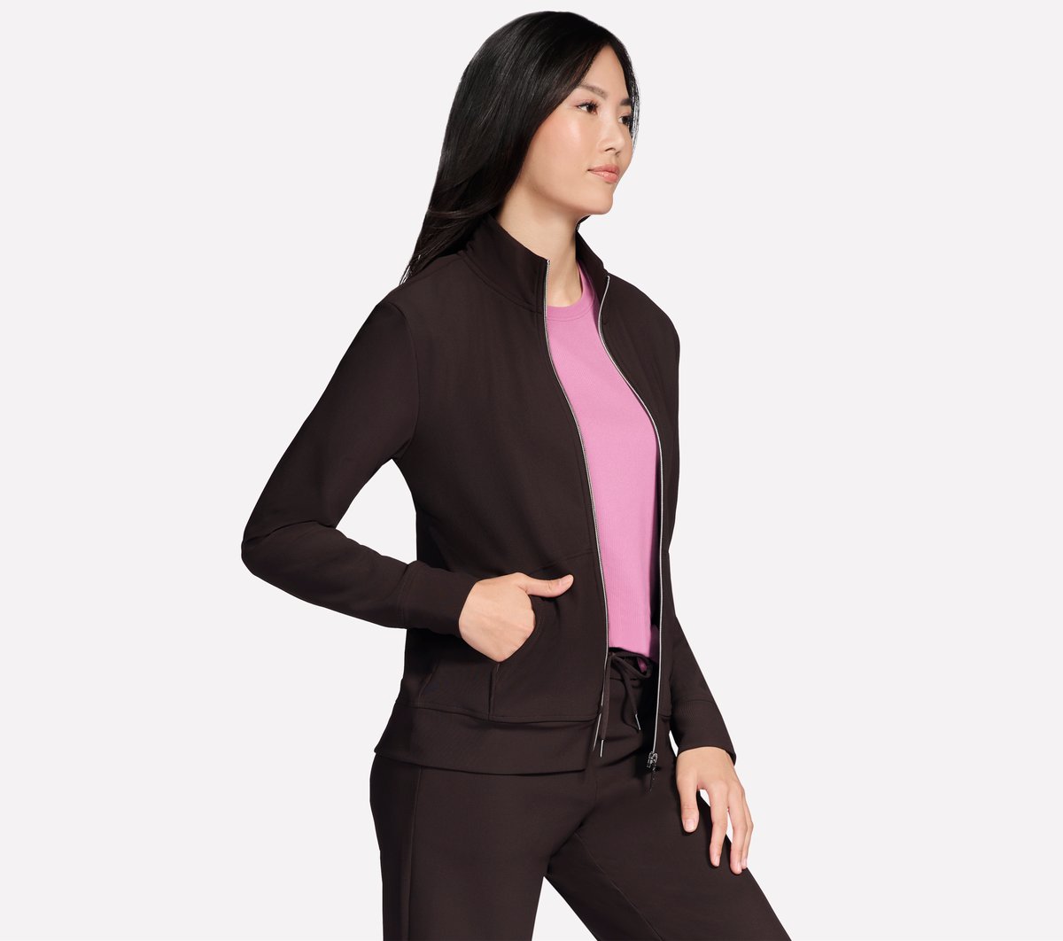 GO Luxe Rib Everyday Full Zip Jacket | Skechers Women