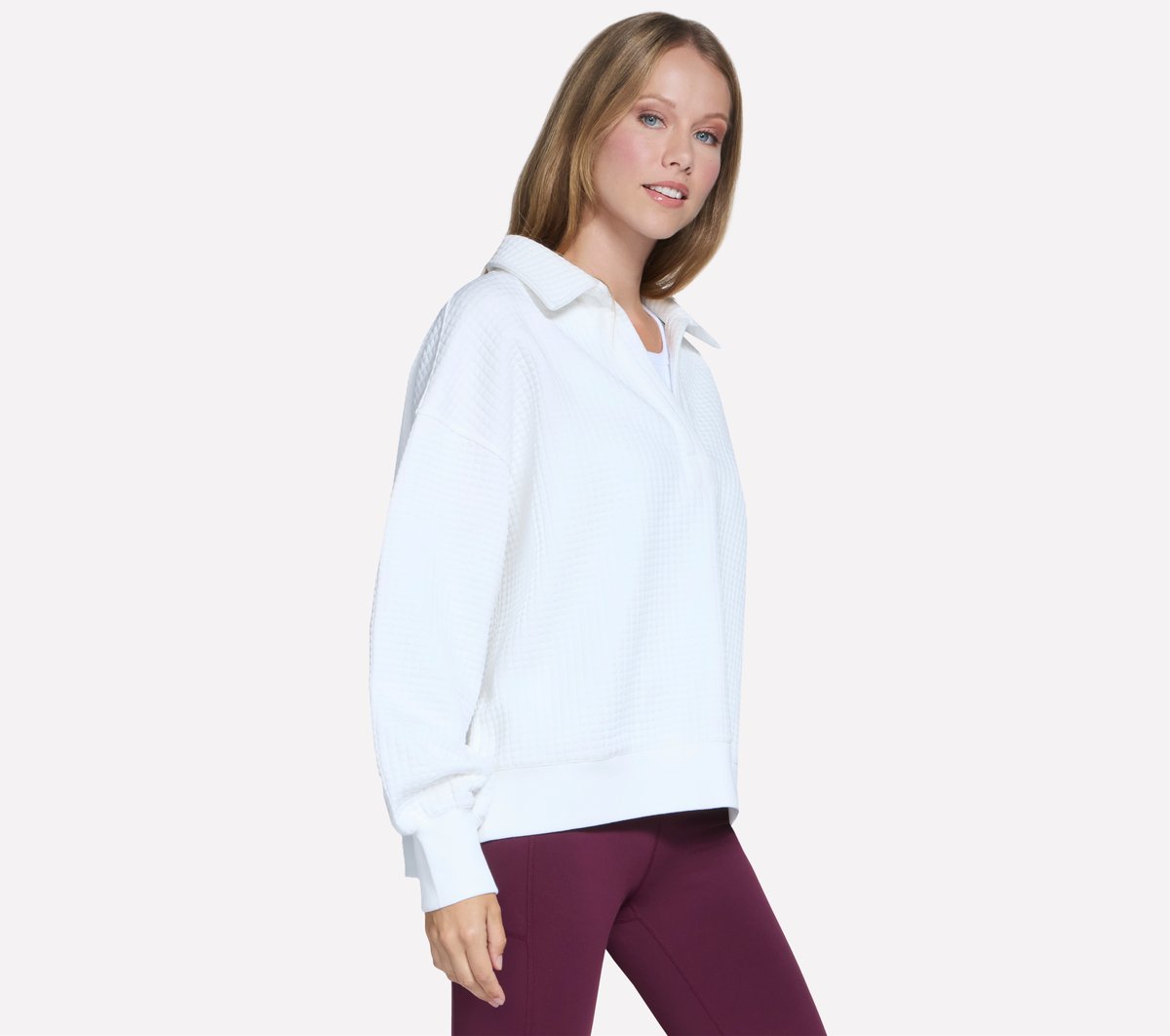 Downtown Cozy Fit Collared Long Sleeve | Skechers Women