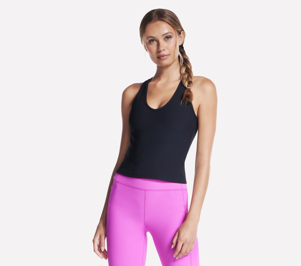 GO FLEX RIB V-Neck Tank | Skechers Women