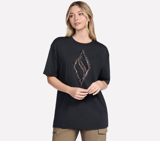 Gold Splatter Diamond Short Sleeve Tee | Skechers Women