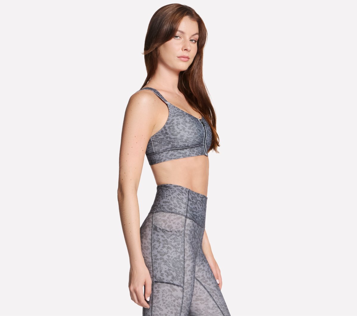 GO WALK Evolution Printed Zip Front Bra | Skechers Women