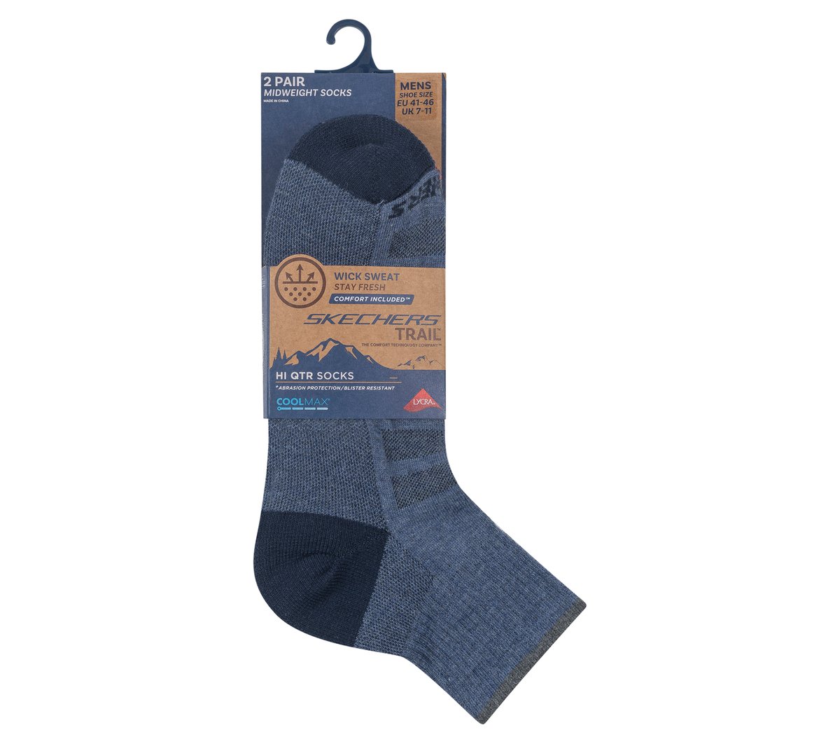 Men|Clothing Skechers Mens Trail Quarter Coolmax Socks - 2 Pack | Skechers Men|Clothing
