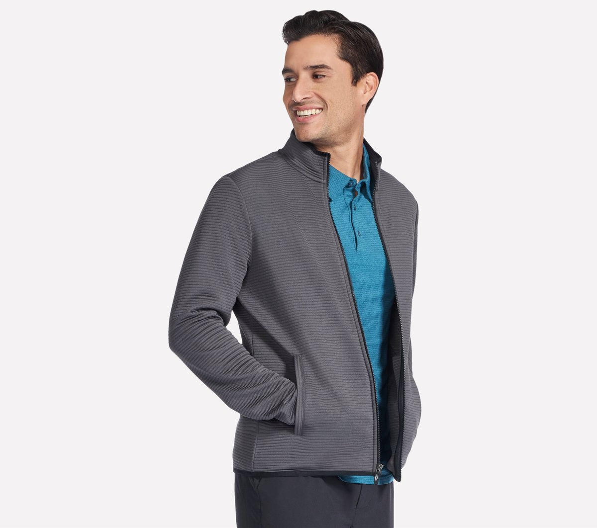 Men Skechers The Hoodless Hoodie Ottoman Jacket | Skechers Men