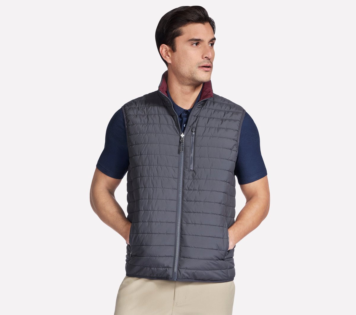 Men Skechers GO SHIELD Cozy Fit Altitude Reversible Vest | Skechers Men