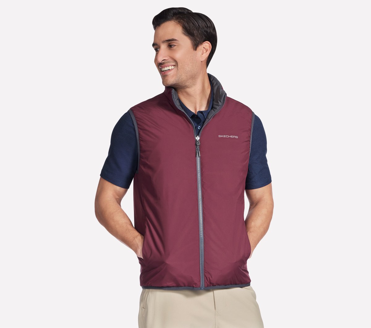 Men Skechers GO SHIELD Cozy Fit Altitude Reversible Vest | Skechers Men