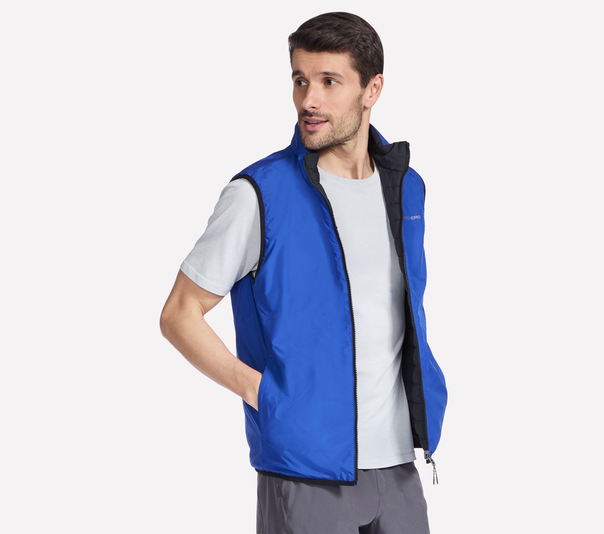 Men Skechers GO SHIELD Cozy Fit Altitude Reversible Vest | Skechers Men