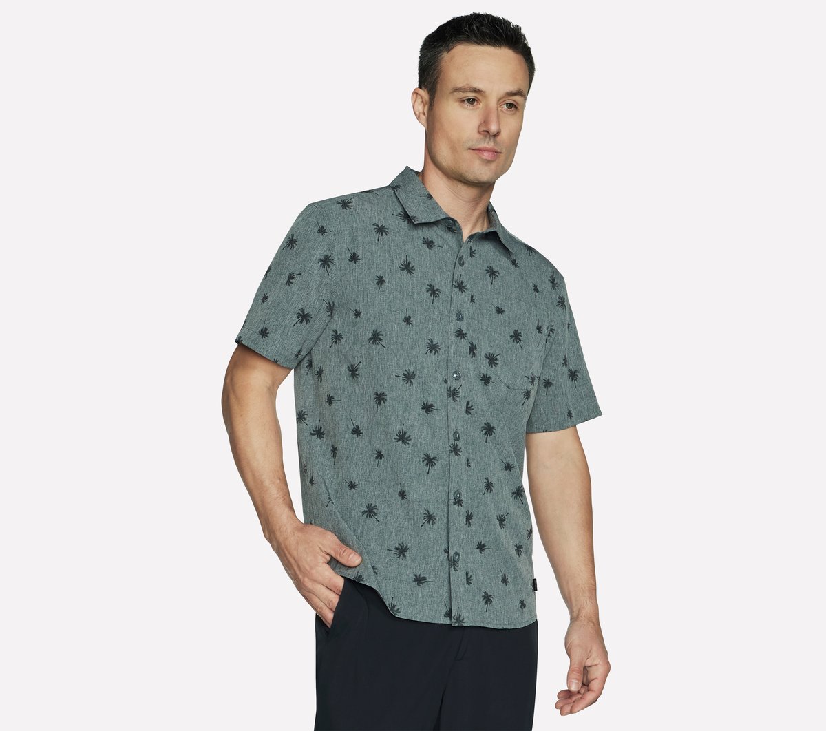 Men Skechers The GO WALK Air Printed Short Sleeve Shirt | Skechers Men