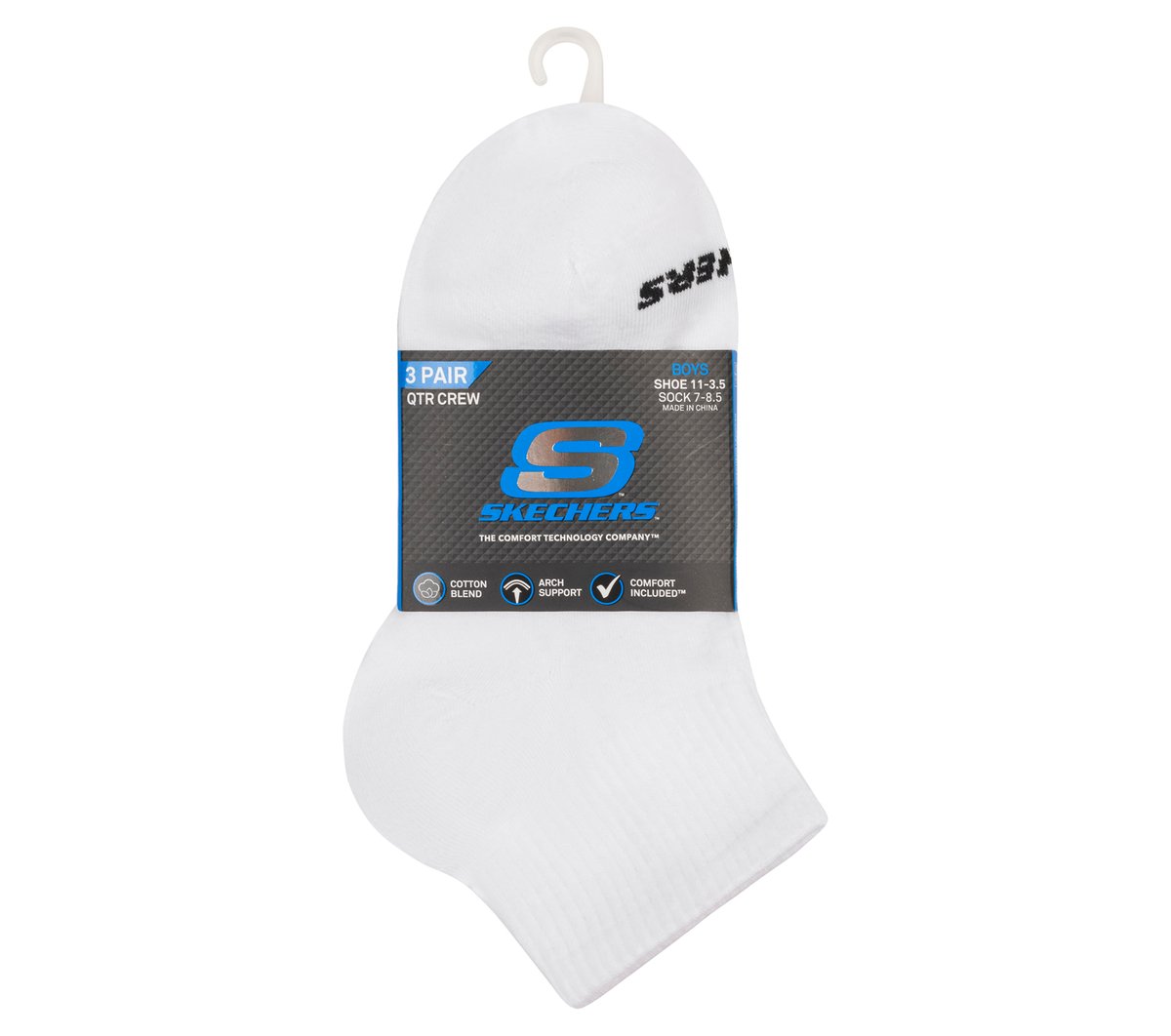 Kids|Clothing Skechers 3 Pack Boys' Quarter Crew Cotton Socks | Skechers Kids|Clothing