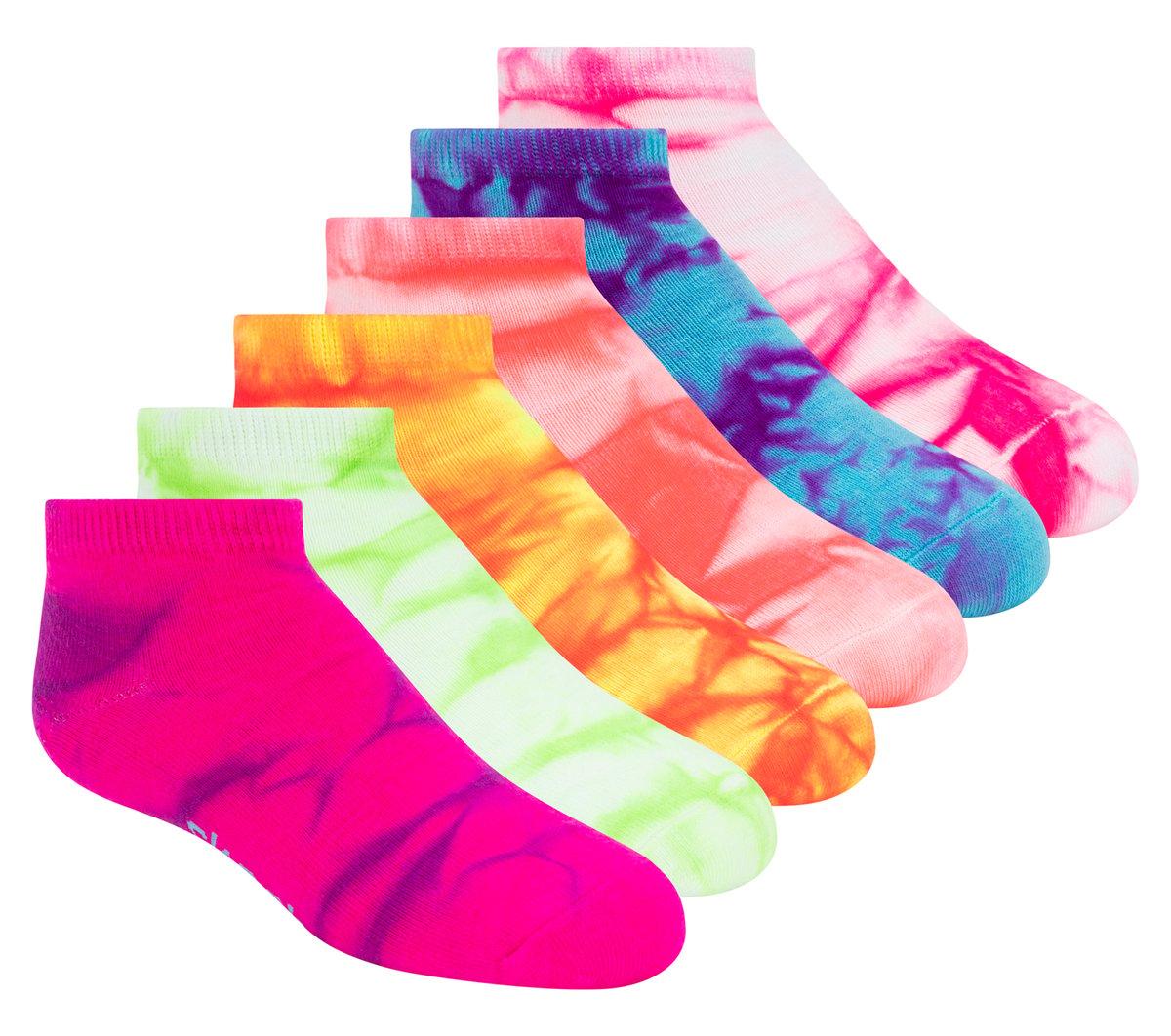 Kids|Clothing Skechers 6 Pack Girls' Tie Dye Fashion Socks | Skechers Kids|Clothing