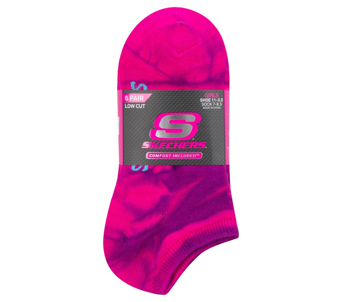 Kids|Clothing Skechers 6 Pack Girls' Tie Dye Fashion Socks | Skechers Kids|Clothing