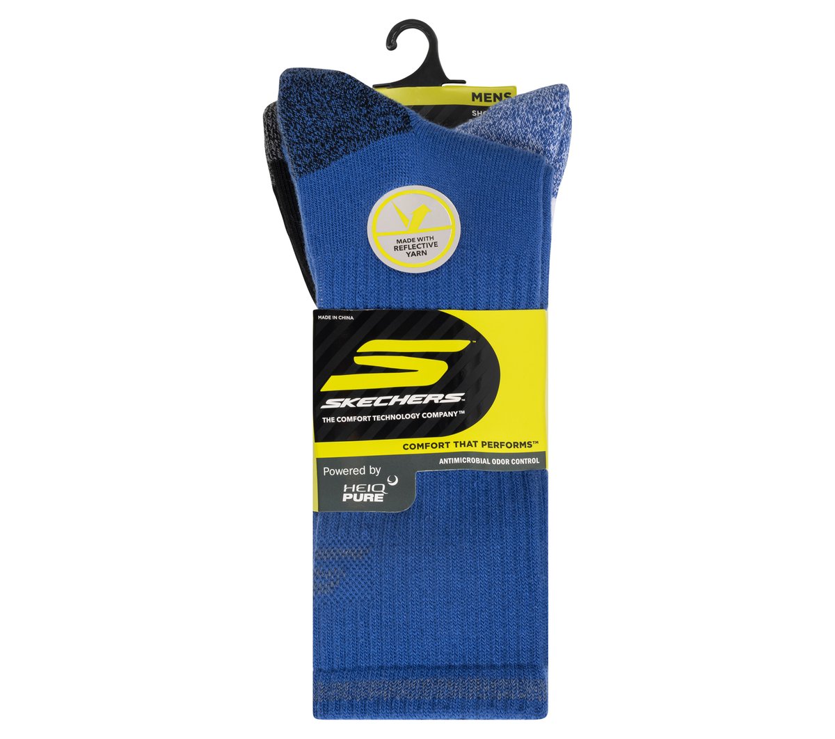 Clothing Skechers 3 Pack Men's Reflective Performance Crew Socks | Skechers Clothing