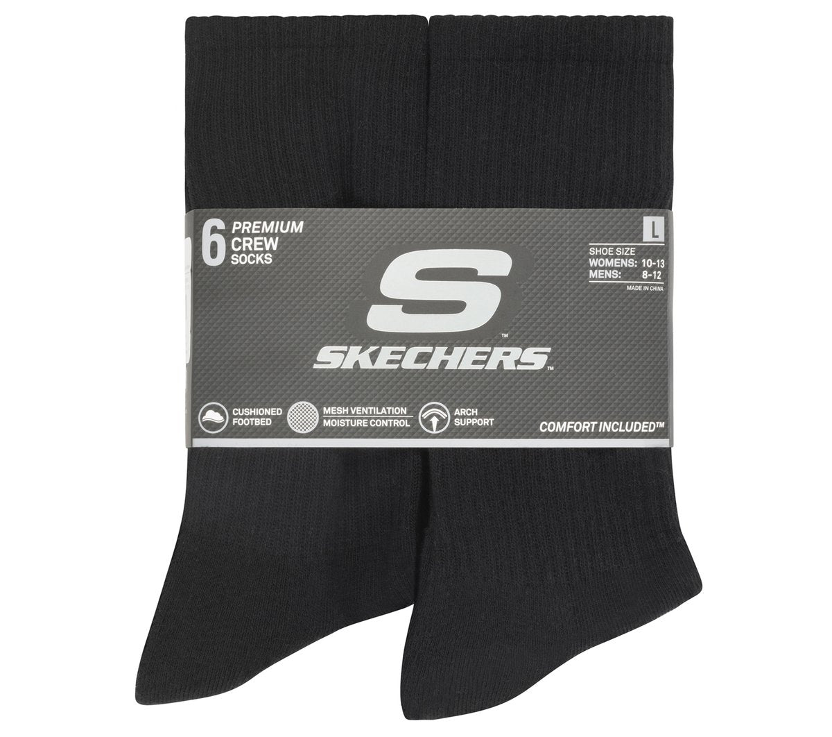 Clothing Skechers 6 Pack Large Core Crew Socks | Skechers Clothing