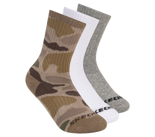 Clothing Skechers 3 Pack Boys' Crew Camo Socks | Skechers Clothing