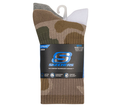 Clothing Skechers 3 Pack Boys' Crew Camo Socks | Skechers Clothing