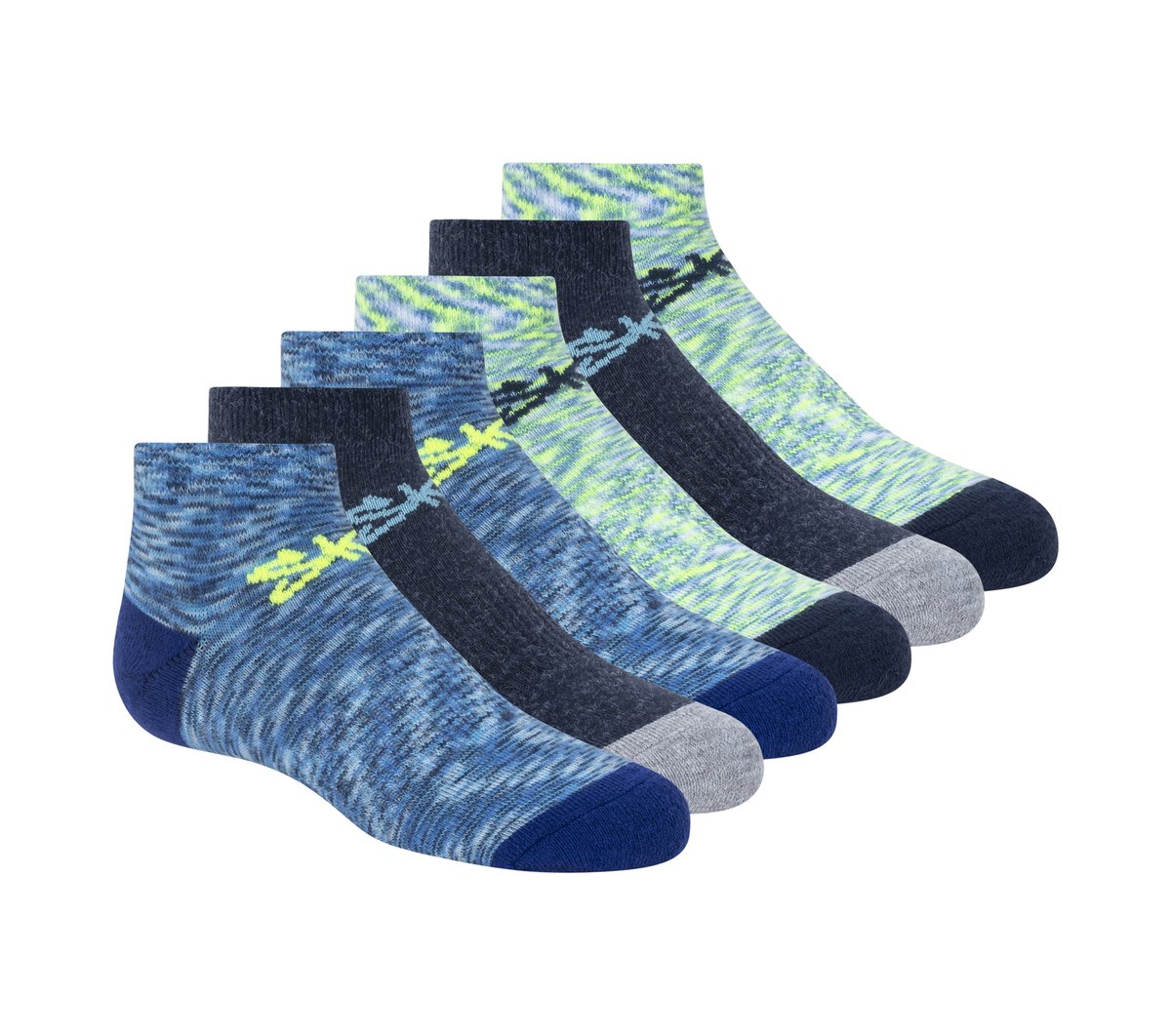 Clothing Skechers 6 Pack Space Dye Low Cut Socks | Skechers Clothing