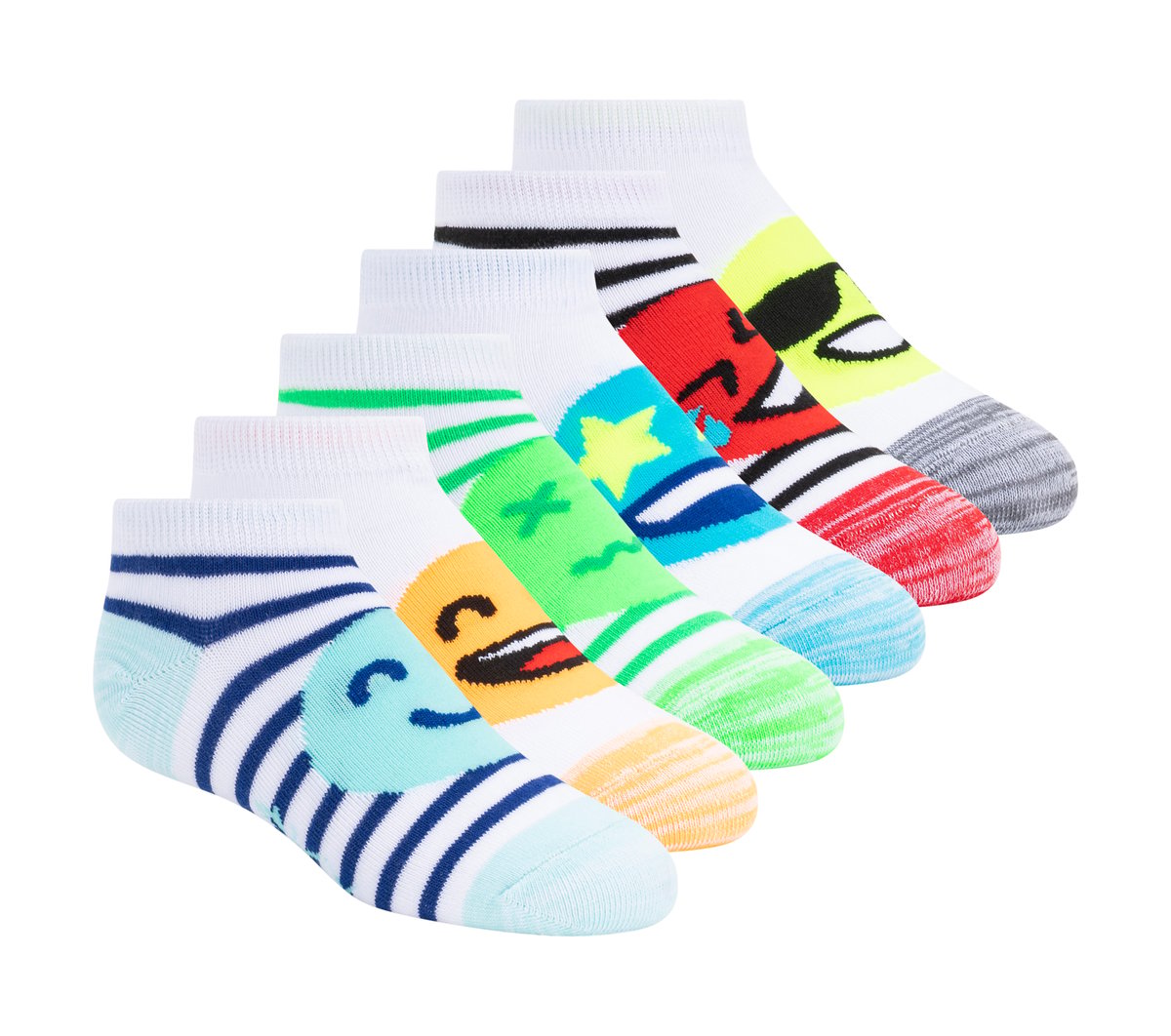 Clothing Skechers Lowcut Emoticon Socks - 6 Pack | Skechers Clothing